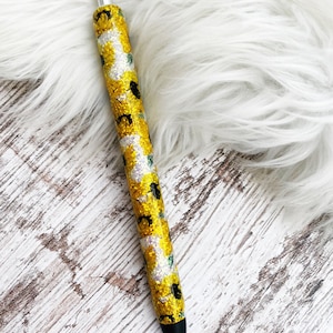 Sunflower glitter pen/ glitter pens/ planner accessories