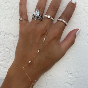 Florentia Gold Diamond Finger Bracelet, Diamond Hand Chain, Finger Bracelet, Real Gold Hand Chain