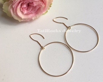 Timeless Threader Hoop Earrings, Gold Hoop Earrings, Drop Earrings