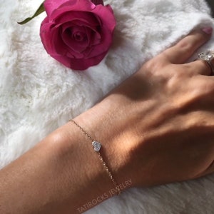 Forever Diamond Heart Bracelet, Diamond Heart Bracelet, Diamond Bracelet. Real Gold Bracelet, Gold Heart Bracelet