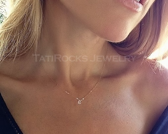 First Love Moonstone Necklace, June Birthstone, Valentine&#39;s Day Gift, Bridal, Birthstone Necklace, Bridesmaid Gift