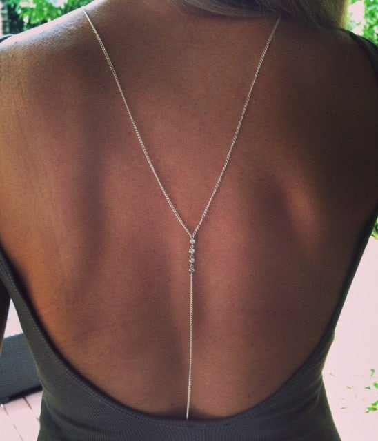 Rockin Back Body Chain Diamond Body Chain Sterling Silver Etsy