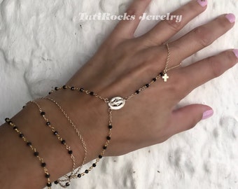 Save a Prayer Rosary Hand Chain, Rosary Hand Chain, Rosary, Rosary Bracelet, Cross Necklace