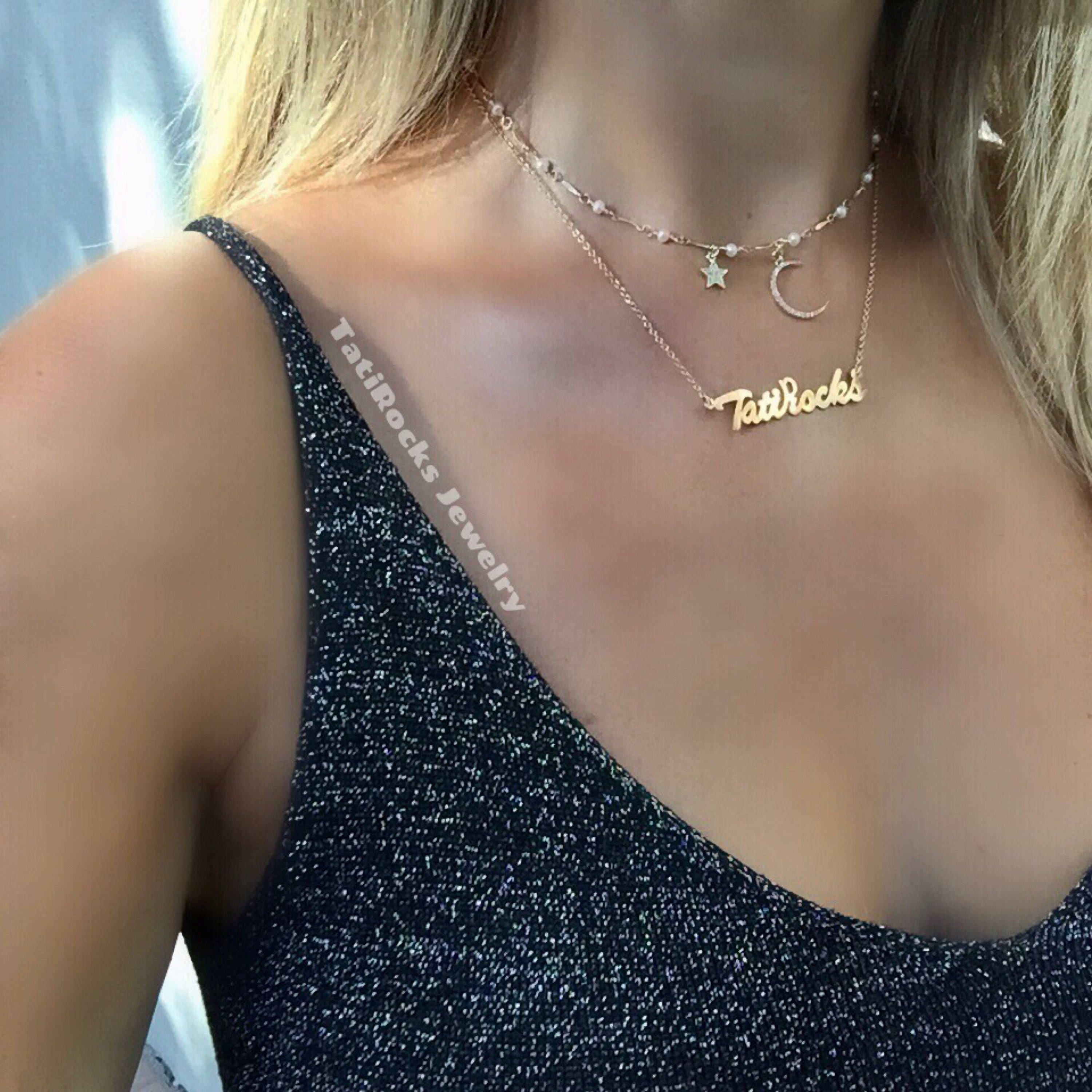 TatiRocks タチロックス The Luckiest Star and Moon ネックレス The Luckiest Star and Moon Necklace, Diamond Star Necklace