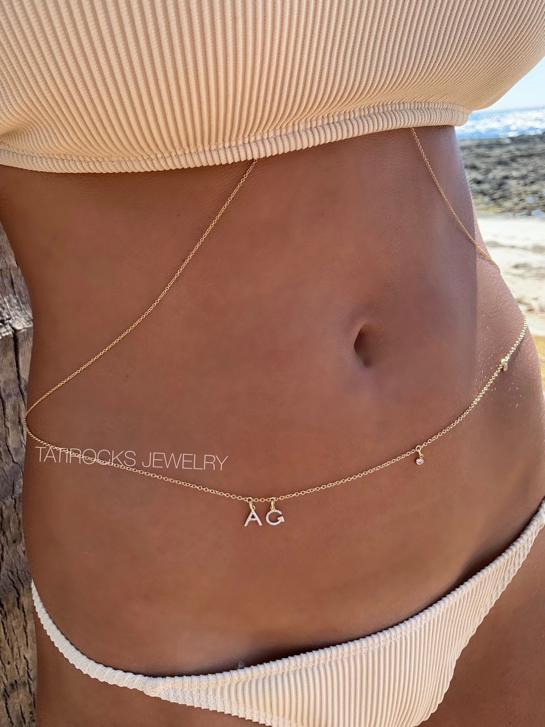 Mirror Personalized Diamond Belly Chain Name Belly Chain Gold Diamond Belly Chain Real Gold Belly Chain Shaker Belly Chain Etsy