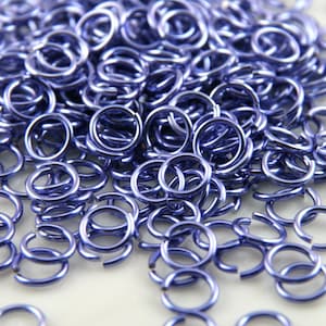 16 ga 5/16 Lavender Anodized Aluminum Chainmail Jump Rings 125 Rings