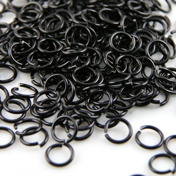 16 ga 5/16 Black Anodized Aluminum Chainmail Jump Rings 125 Rings