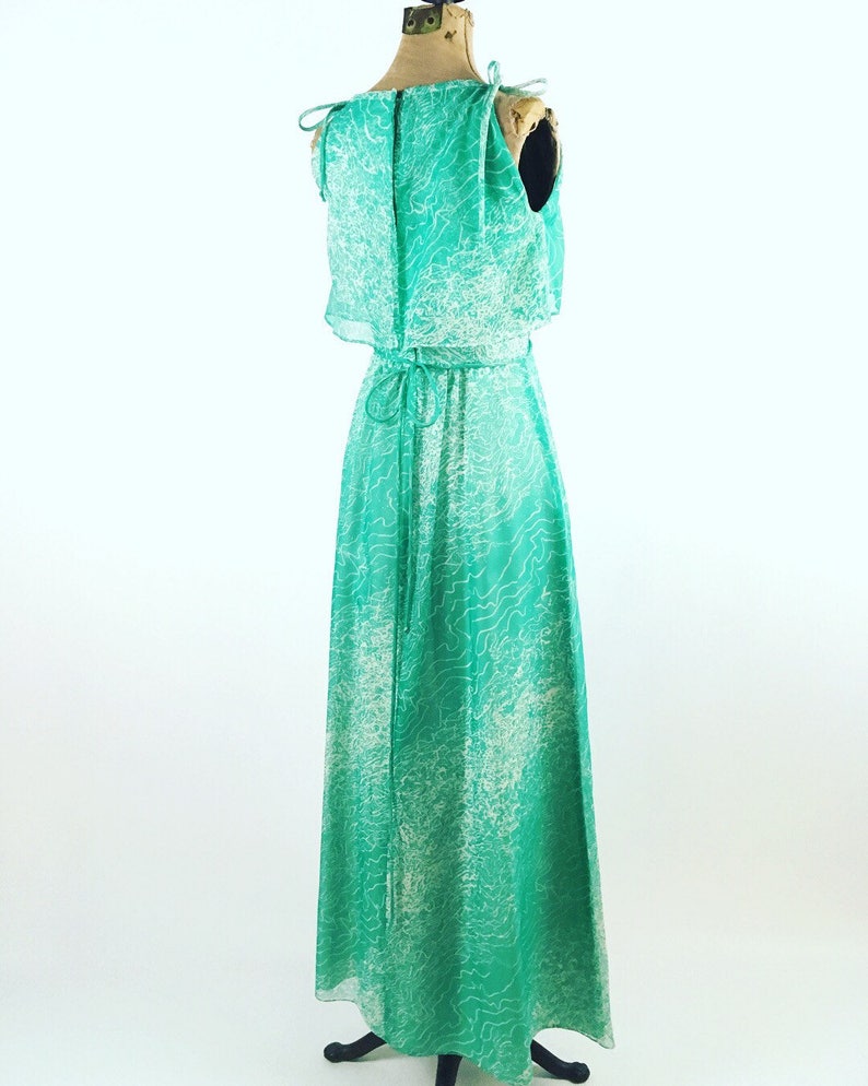 1970s Maxi Dress House of Bianchi Vintage Green Maxi Dress | Etsy