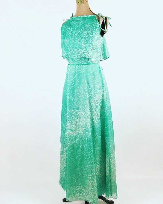 1970s Maxi Dress - House of Bianchi - Vintage Gree