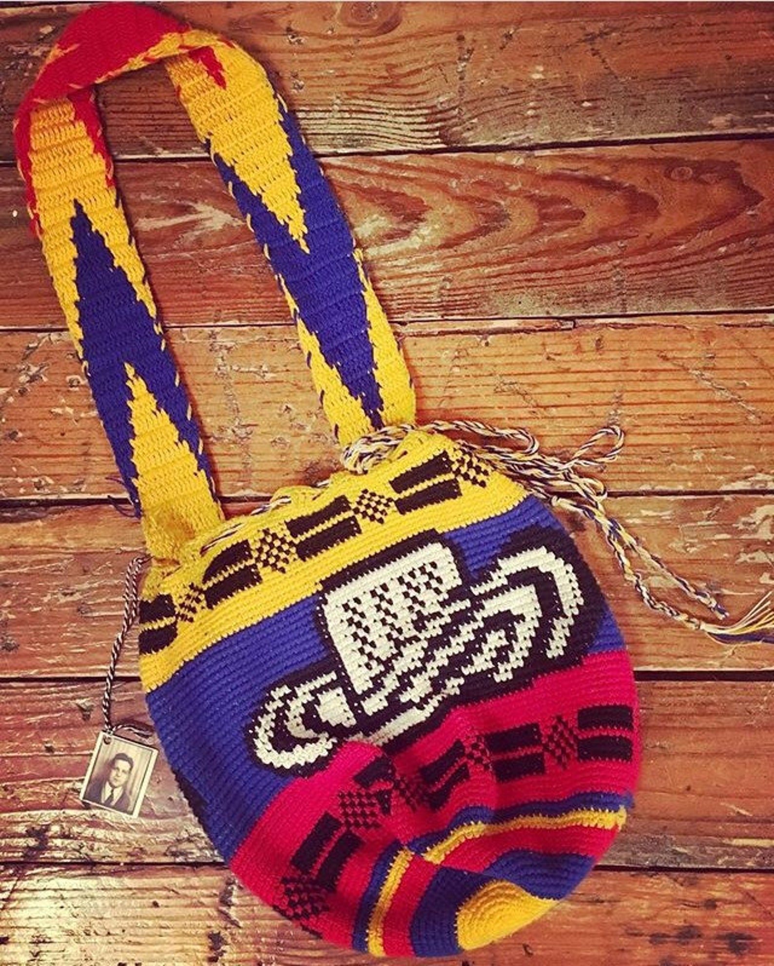 Vintage Mexican Woven Shoulder Bag Colorful Woven Bucket Bag Etsy