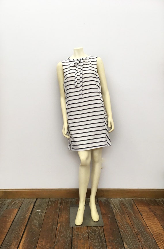 1960s Mod Dress, Vintage 1960s Mod Black White Str
