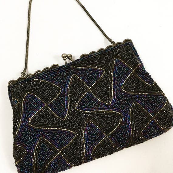 1940s Evening Bag - 1940s Beaded Evening Bag - 194