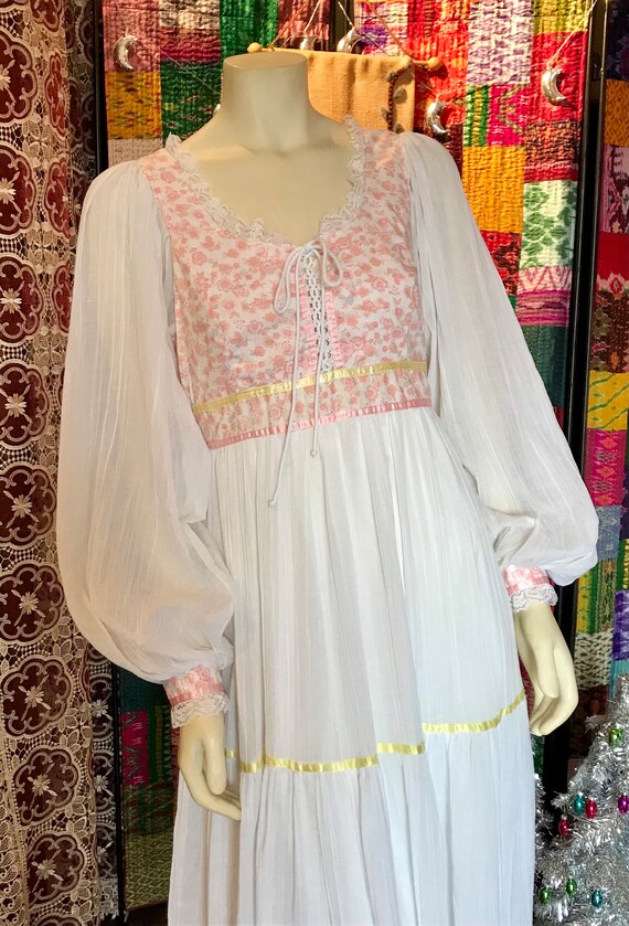Gunne Sax Dress Vintage 1970s, Gunne Sax Lace-Up C