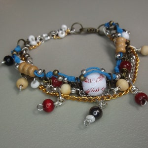 Multicolored Beaded Baseball Charm Adjustable Multi-Strand Bracelet image 10