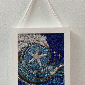 StarSwept ll Beaded Mixed Media Mosaic Wall Art Framed image 9