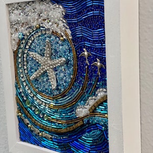 StarSwept ll Beaded Mixed Media Mosaic Wall Art Framed image 5