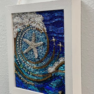 StarSwept ll Beaded Mixed Media Mosaic Wall Art Framed image 8