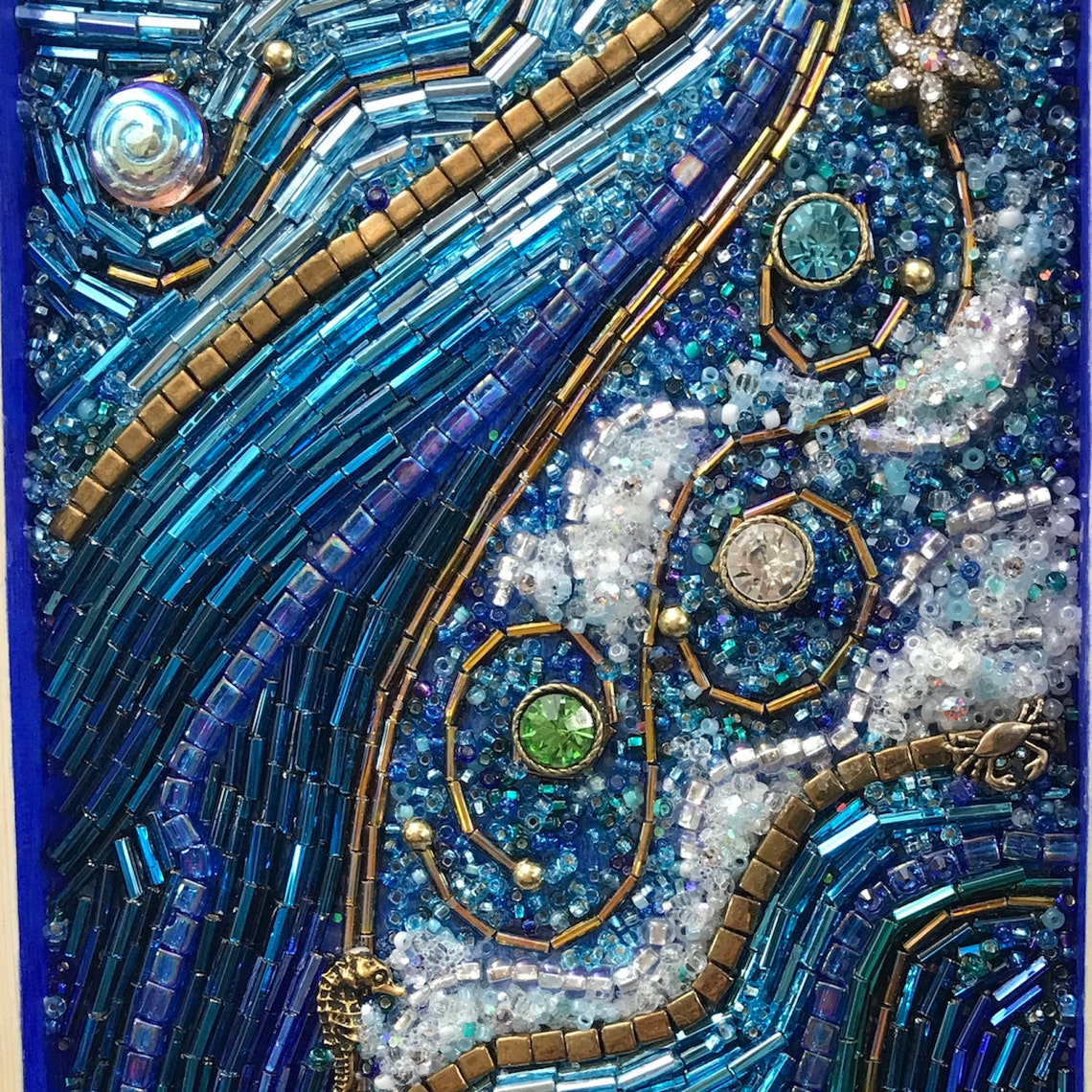 Mother Sea Beaded Mosaic Art Ocean Wave Wall Hanging | Etsy
