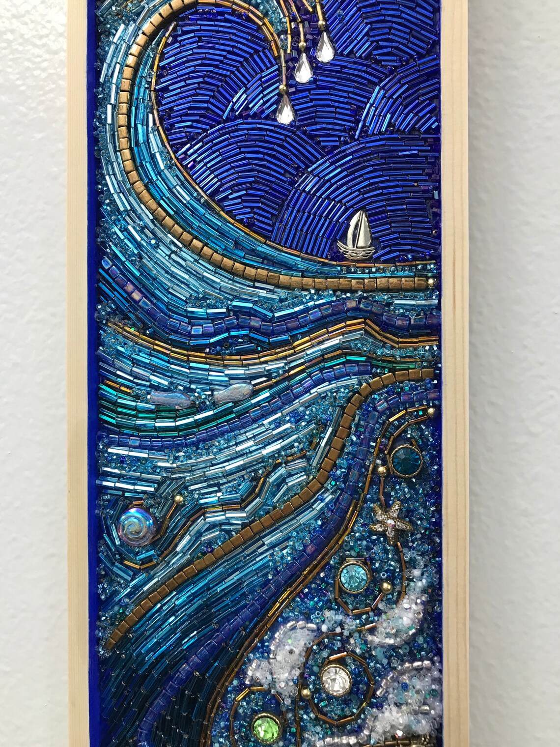 Mother Sea Beaded Mosaic Art Ocean Wave Wall Hanging | Etsy