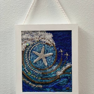 StarSwept ll Beaded Mixed Media Mosaic Wall Art Framed image 3