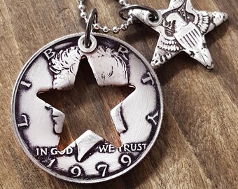 1979 47th Birthday Star Half Dollar Necklace 47th Anniversary 47th Birthday Gift Coin Jewelry made from a 1979 Half Dollar