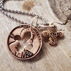 72nd Birthday 1953 Penny Fleur de lis Necklace 72nd Anniversary 72nd Birthday Gift Coin Jewelry made from a 1953 Penny