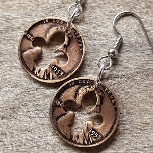 72nd Birthday 1953 Penny Fleur de lis Earrings 72nd Anniversary 72nd Birthday Gift Coin Jewelry made from a 1953 Penny Gift for Her