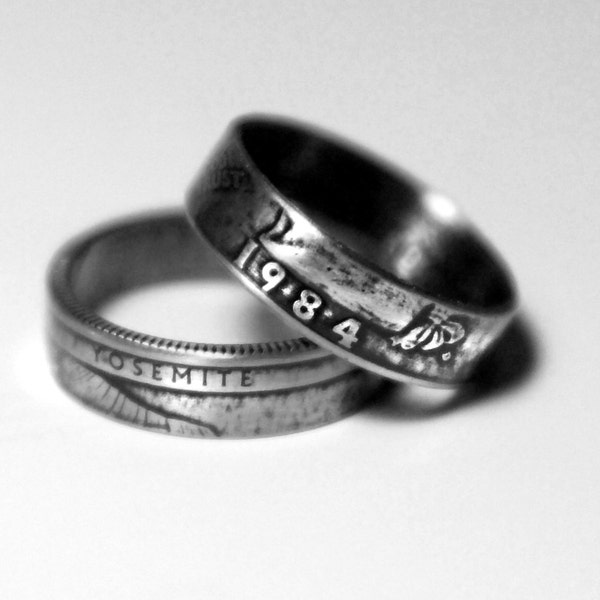 40th-1984 Coin Ring 40th Birthday Gift 40th Anniversary Gift Wedding Band Engagement Coin Jewelry made from a 1984 Quarter