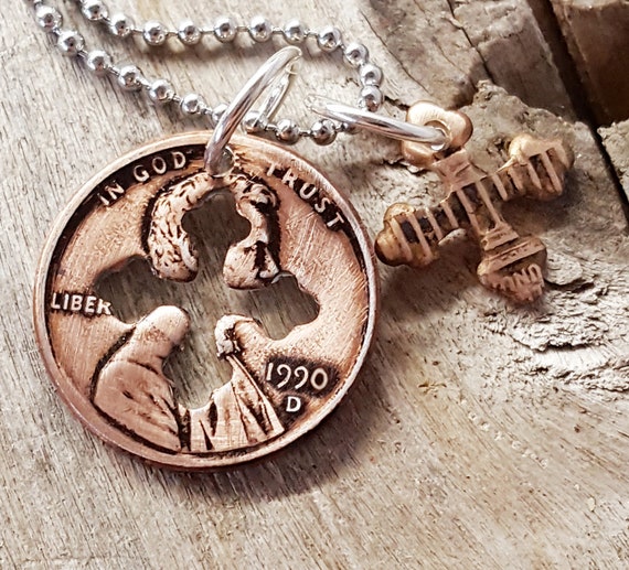1990 32nd Birthday Penny Cross Necklace 