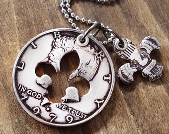 1979 47th Birthday Fleur de lis Half Dollar Necklace 47th Anniversary 47th Birthday Gift Coin Jewelry made from a 1979 Half Dollar