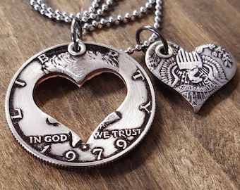 47th Birthday 1979 Half Dollar Heart Necklace 47th Anniversary 47th Birthday Gift Coin Jewelry made from a 1979 Half Dollar