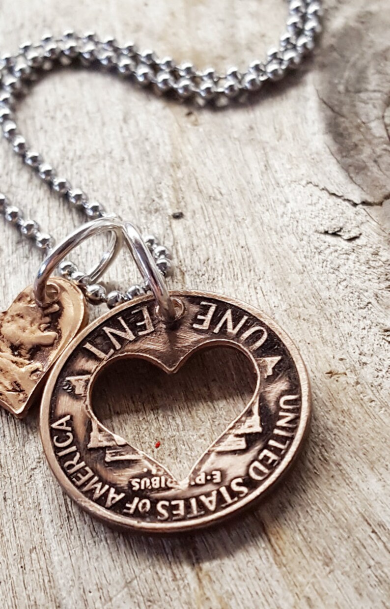 1961 60th Birthday Penny Heart Necklace 60th Anniversary 60th | Etsy