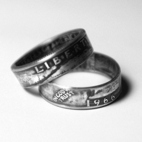 58th Birthday 1966 Quarter Coin Ring 58th Birthday Gift 58th Anniversary Gift Coin Jewelry made from a 1966 quarter Gift for Men and Women