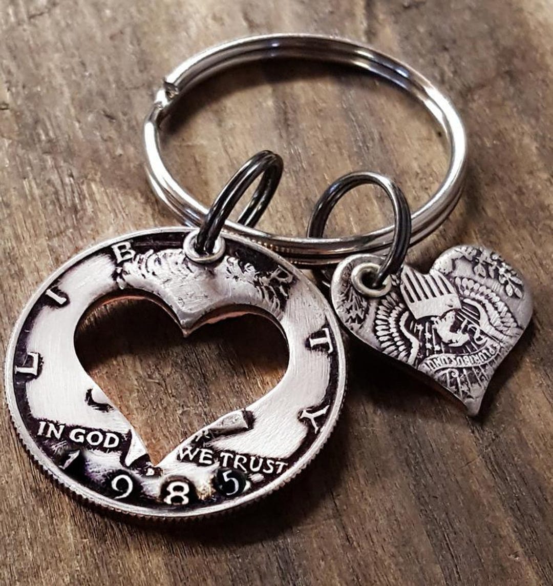 1985 40th Birthday Gift Heart Keychain 40th Birthday Gift for Him or ...