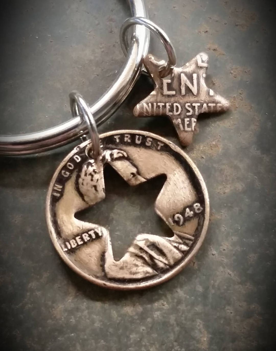 78th Birthday 1948 Penny Star Key Chain 78th Birthday Gift Coin Jewelry ...