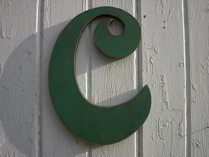 Rustic Wooden Wall Decor Big Letter 12c Vintage Style Etsy