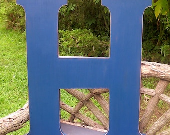 Wedding guest book letter H 30 inch wooden letters Navy Distressed Wall Decor shabby chic style