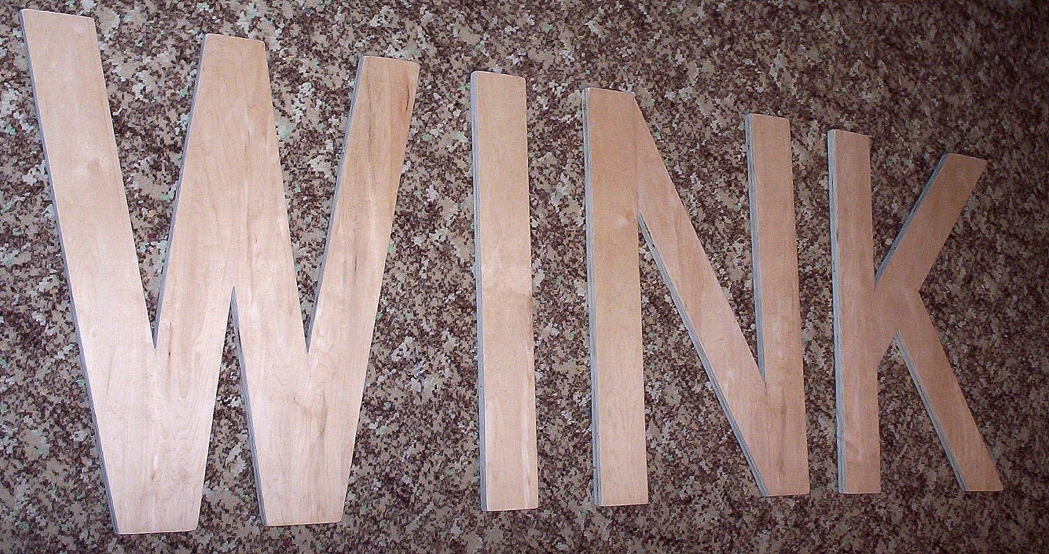 Wooden Letters 24 Inch Tall Large Word Letters Wink In A Etsy