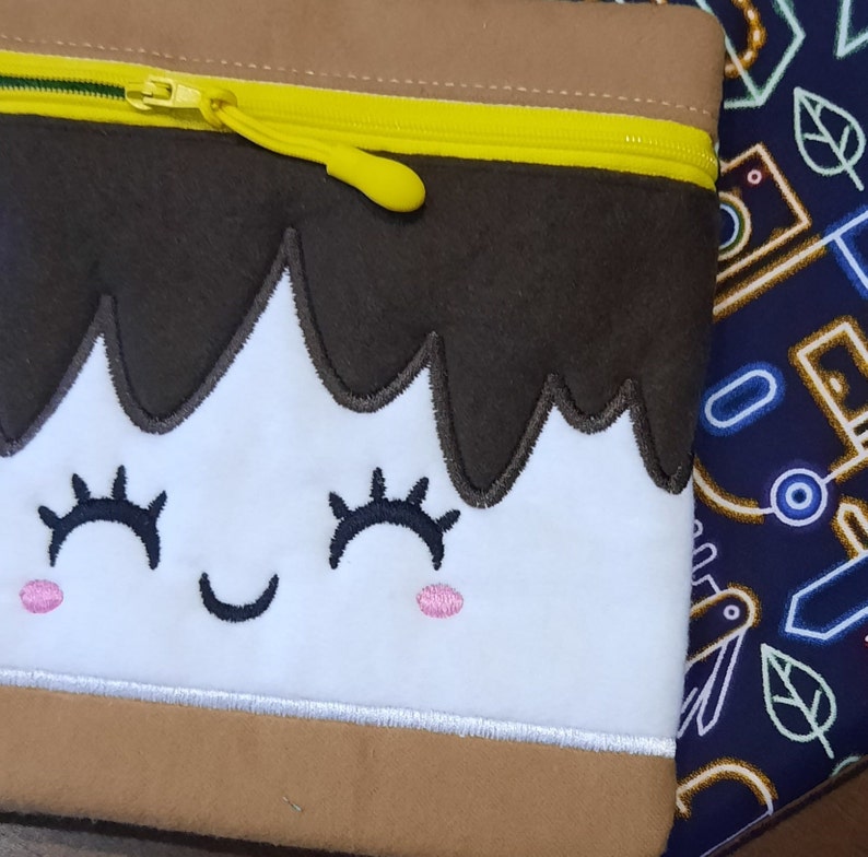 S'more Themed Lined Cotton Embroidered Zipper Bag Etsy