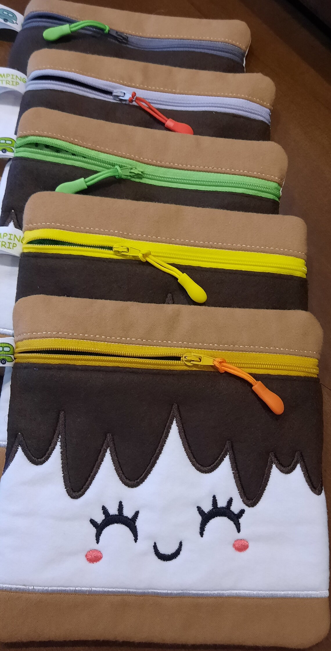 S'more Themed Lined Cotton Embroidered Zipper Bag Etsy