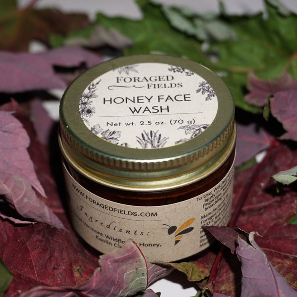 Thick Raw Honey Face Wash Mask, Gentle, Cleansing, Local, Botanical, Sensitive Skin, Local, Emollient, Hydrating, Spa