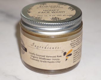 Raw Honey Face Wash Mask: Vermont Wildflower Honey & Kaolin Clay