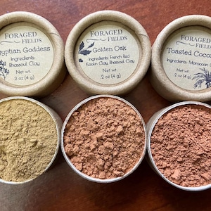 Natural Clay Eyeshadow Powder: Vegan, Zero Waste, Plant and Clay Based, Homemade, Simple, Ancient Makeup, NO MICA or FAKE ingredients image 4