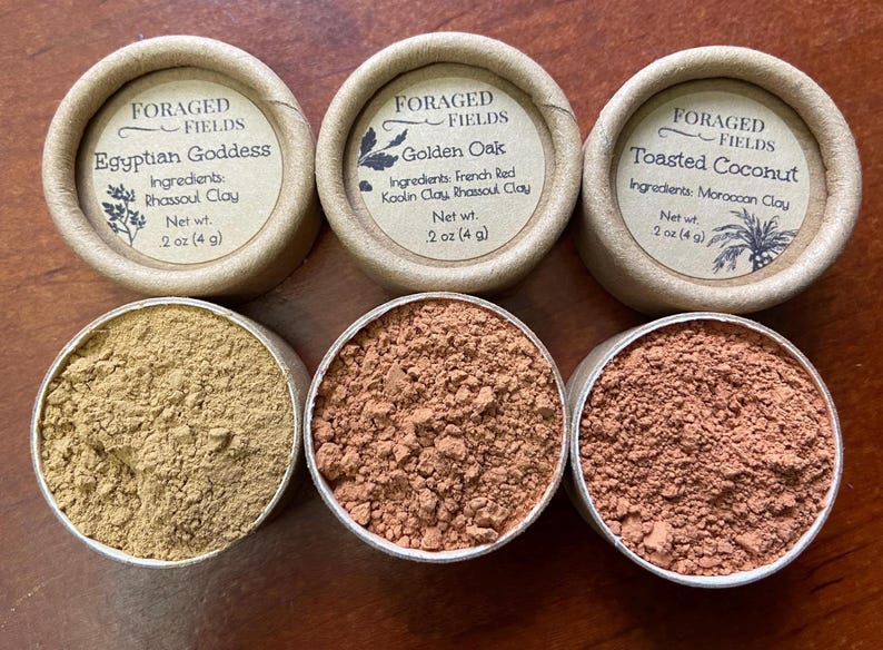 Natural Clay Eyeshadow Powder: Vegan, Zero Waste, Plant and Clay Based, Homemade, Simple, Ancient Makeup, NO MICA or FAKE ingredients image 4