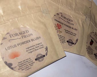 SAMPLE SIZES - Zero Waste Bags of Homemade Makeup, Foundation Powder and Blush, Open Bags Carefully with Both Hands