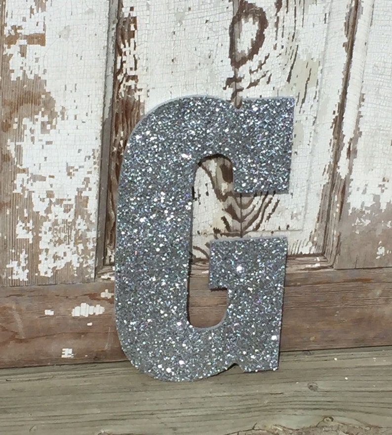 Decorative 13 Silver Glitter Wall Letters Girls Bedroom Etsy