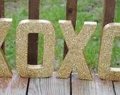 8" Gold XOXO Glitter Stand Up Letters Wedding Decor, Wedding Table, Gift Table