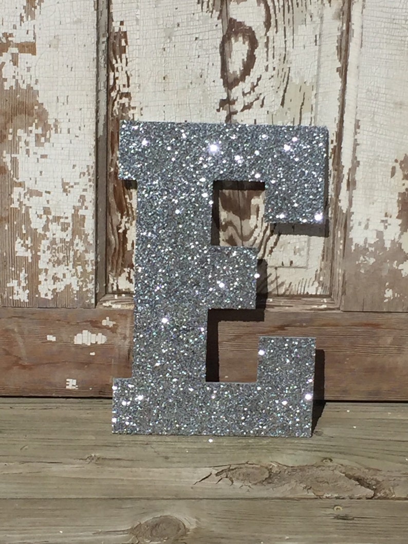 Decorative 13 Silver Glitter Wall Letters Girls Bedroom Etsy