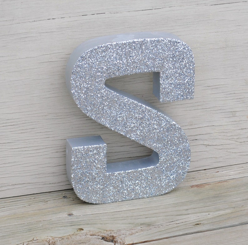 Wedding Reception Decor Decorative Silver Glitter 12 Stand Up Wall Letters Photo Prop Birthday Decoration Engagement