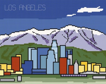 Lustrous Los Angeles: Abstract Impressions Cross Stitch Pattern